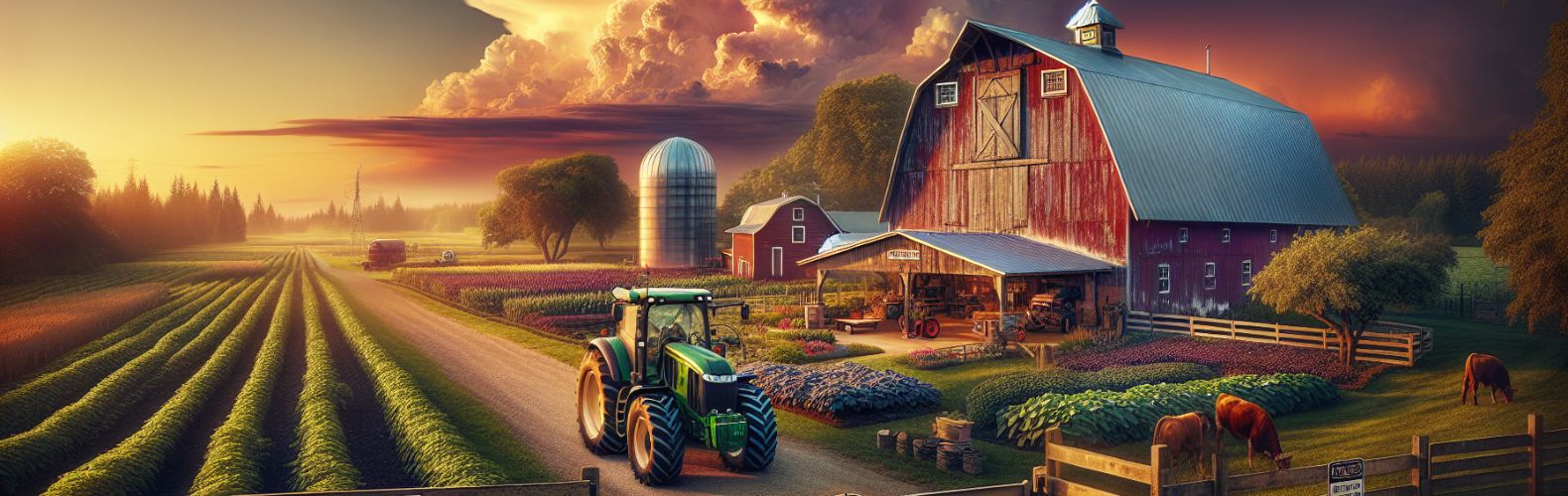 Illustration of a farm generated by AI